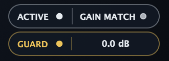 Active, Gain Match and Guard controls